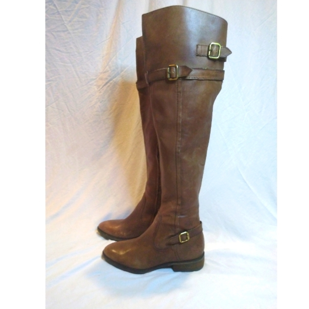 Over The Knee riding Boots leather brown/8.5